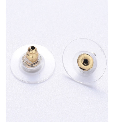 Embout plastique+acier pour boucles d'oreilles (2pcs)