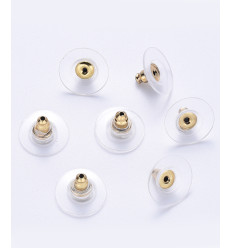 Embout plastique+acier pour boucles d'oreilles (2pcs)