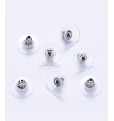 Embout plastique+acier pour boucles d'oreilles (2pcs)