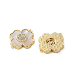 Pendentif oeil articulé + zircon vert