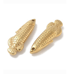 Pendentif poisson émaillé bleu