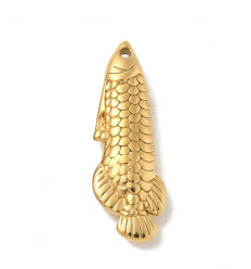Pendentif poisson émaillé bleu