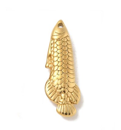 Pendentif poisson émaillé bleu