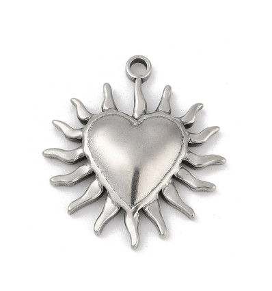 Pendentif petit coeur rayonnant
