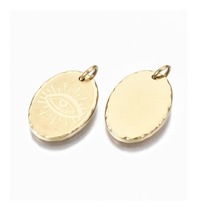Ø17x12mm - Pendentif lune gravée