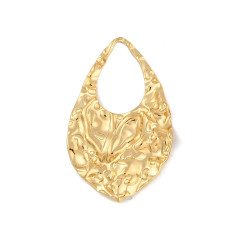 Pendentif goutte plate martelée