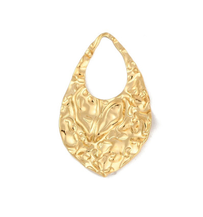 Pendentif goutte plate martelée