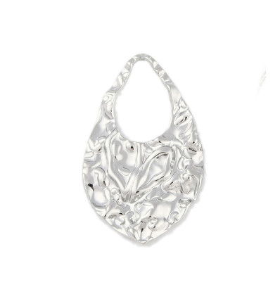 Pendentif goutte plate martelée