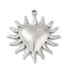 Pendentif gros coeur rayonnant