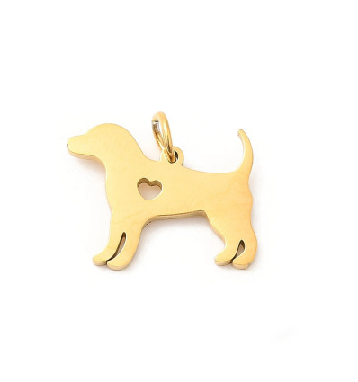 Pendentif chien petit coeur