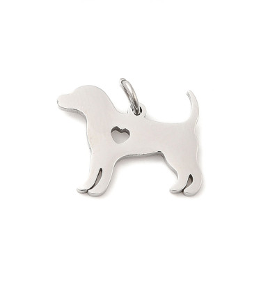 Pendentif chien petit coeur