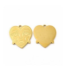 Pendentif coeur visage qui pleure