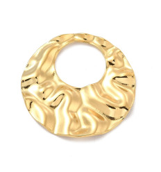Pendentif cercle plat martelé
