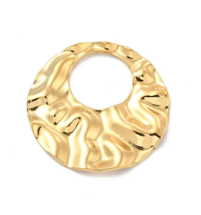 Pendentif cercle plat martelé