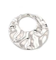 Pendentif cercle plat martelé