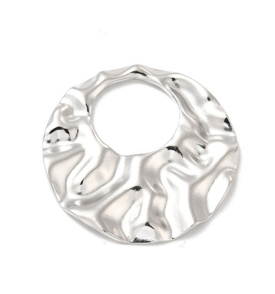 Pendentif cercle plat martelé