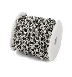 Chaine doubles anneaux - acier inoxydable (10 cm)