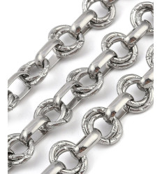 Chaine doubles anneaux - acier inoxydable (10 cm)