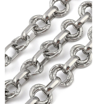 Chaine doubles anneaux - acier inoxydable (10 cm)