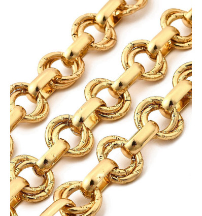 Chaine doubles anneaux - acier inoxydable (10 cm)