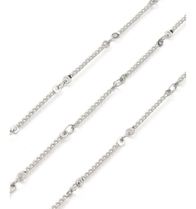 Chaine tiges torsadées - acier inoxydable (10 cm)