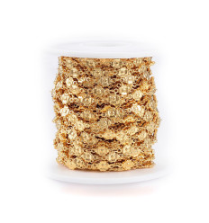 Chaine petites fleurs dorées - acier inoxydable (10 cm)