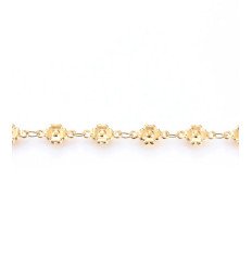Chaine petites fleurs dorées - acier inoxydable (10 cm)