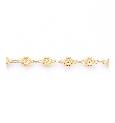 Chaine petites fleurs dorées - acier inoxydable (10 cm)