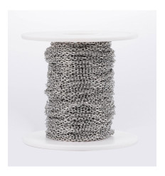 Chaine petites maillons ovales - acier inoxydable (10 cm)
