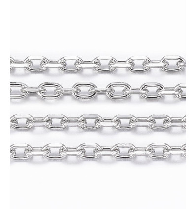 Chaine petites maillons ovales - acier inoxydable (10 cm)