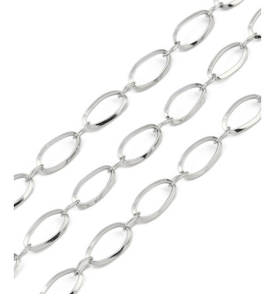 Chaine gros maillons ovales - acier inoxydable (10 cm)