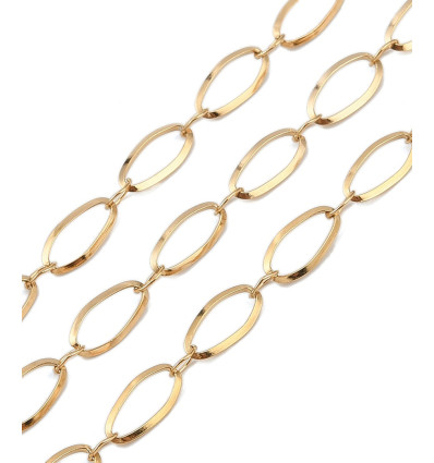 Chaine gros maillons ovales - acier inoxydable (10 cm)