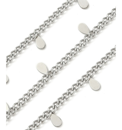 Chaine petites gouttes - acier inoxydable (10 cm)