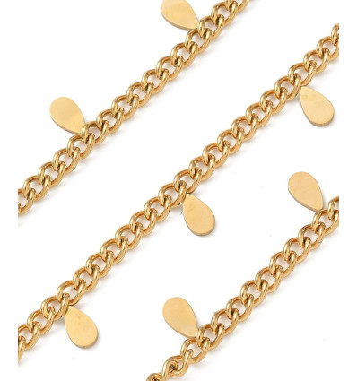 Chaine petites gouttes - acier inoxydable (10 cm)