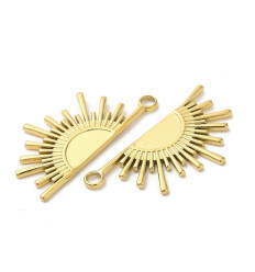 Pendentif oeil articulé + zircon vert