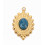 Pendentif ovale avec cabochon agate bleu