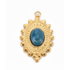 Pendentif oeil articulé + zircon vert