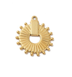 Pendentif oeil articulé + zircon vert