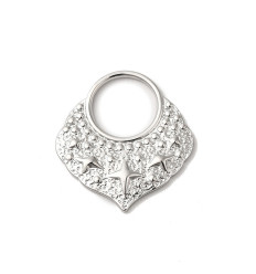 Pendentif oeil articulé + zircon vert