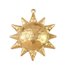 Pendentif oeil articulé + zircon vert