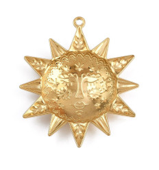 Pendentif oeil articulé + zircon vert