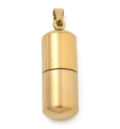 Pendentif oeil articulé + zircon vert