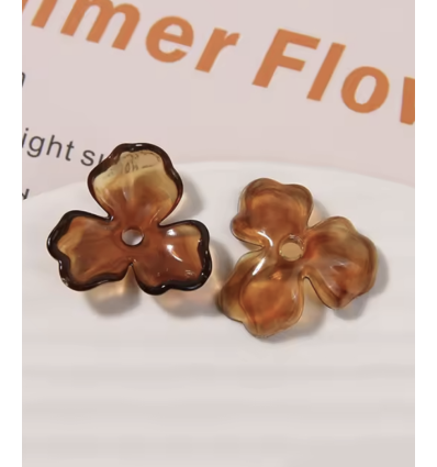 pendentif fleur pensée en acétate