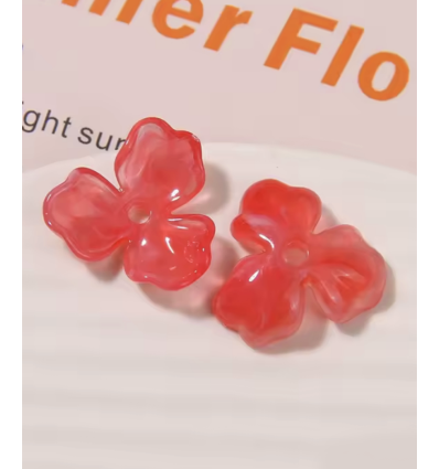 pendentif fleur pensée en acétate