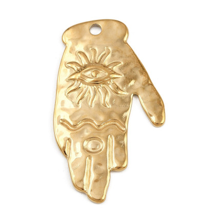 Pendentif grande main martelée