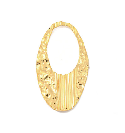 Pendentif goutte plate martelée