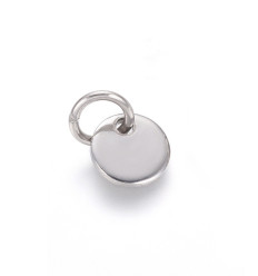 Pendentif pastille inoxydable poinçonnée