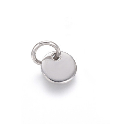 Pendentif pastille inoxydable poinçonnée