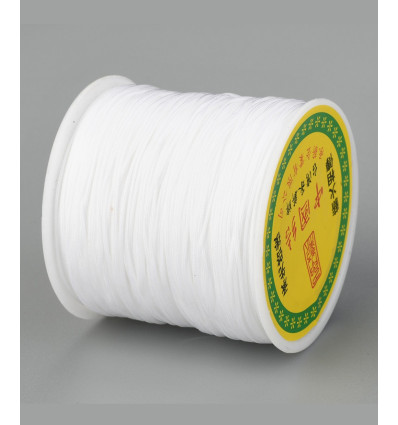 Fil de jade/nylon tressé - blanc