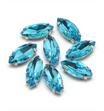 15mm - Strass à coudre - bleu elec.